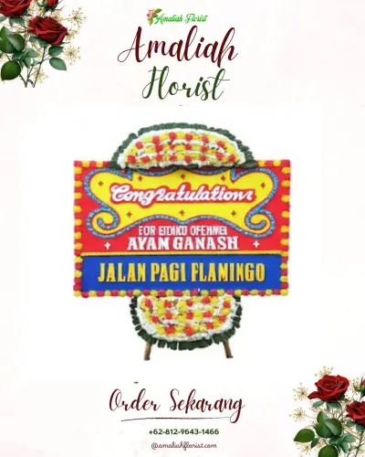 Bunga Papan Congratulation di Gedung Serbaguna Cazamora Bekasi